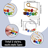 10Pcs 2 Colors Colorful Resin Rotating Beaded Cuff Ring RJEW-SC0001-11-2