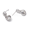 Brass Studs Earrings Findings KK-K360-31P-2