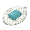 304 Stainless Steel with Dyed Synthetic Turquoise Pendants STAS-G374-05S-08-2