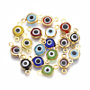 Handmade Evil Eye Lampwork Links connectors STAS-T041-02G-1