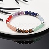 Natural Mixed Gemstone Round Beaded Stretch Bracelets BJEW-JB09399-1