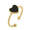 304 Stainless Steel Enamel Cuff Rings for Women RJEW-G338-04G-02-4