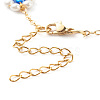 Shell Pearl & Acrylic Beads Flower Link Bracelets X1-BJEW-TA00003-03-5