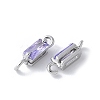 Brass Pave Cubic Zirconia Connector Charms KK-F892-53P-11-2
