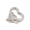 Brass Micro Pave Clear Cubic Zirconia Lobster Claw Clasps KK-P299-06P-2