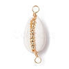 5Pcs Natural Shell Copper Wire Wrapped Connector Charms PALLOY-JF02316-03A-1