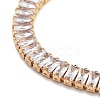 Brass Pave Clear Cubic Zirconia Rectangle Box Chain Slider Bracelets BJEW-B094-05A-G-2