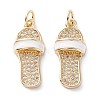 Brass Micro Pave Clear Cubic Zirconia Pendants X-ZIRC-A019-11G-1