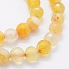 Faceted Natural Agate Beads Strands G-F561-6mm-D06-3
