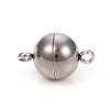 Tarnish Resistant 201 Stainless Steel Magnetic Clasps with Loops STAS-L244-10D-P-2