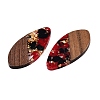 Transparent Resin and Walnut Wood Pendants RESI-T057-05E-3