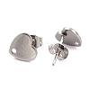 Non-Tarnish Heart Shape 304 Stainless Steel Stud Earring Findings LS-EJEW-O104-13P-2