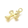 Brass Micro Pave Clear Cubic Zirconia Pendants KK-M297-11G-2