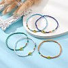 Acrylic Smiling Face & Seed Beaded Stretch Bracelet BJEW-JB09490-2