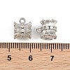 Brass Micro Pave Clear Cubic Zirconia Tube Bails CU-CBA6A75-23P-3