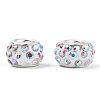 Polymer Clay Rhinestone European Beads CPDL-T001-05-2