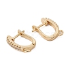 Brass Micro Pave Clear Cubic Zirconia Hoop Earring Findings ZIRC-YW0001-08G-2