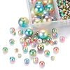 497Pcs 5 Style Rainbow ABS Plastic Imitation Pearl Beads OACR-YW0001-07B-6
