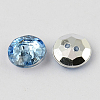 2-Hole Taiwan Acrylic Rhinestone Flat Round Buttons BUTT-F015-10mm-11-2