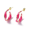Enamel Twist Stud Earrings EJEW-P214-03G-01-1