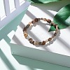 Natural Black Sunstone Nuggets Beads Stretch Bracelet for Her BJEW-JB06951-03-2