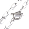 Non-Tarnish 304 Stainless Steel Paperclip Chain Necklaces NJEW-O124-01P-3
