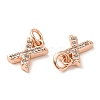 Brass Micro Pave Grade AAA Cubic Zirconia Charms ZIRC-P067-11RG-X-NR-3