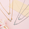 4Pcs 2 Colors Alloy Crystal Rhinestone Double Layered Necklaces NJEW-HY0001-25A-3