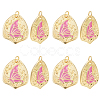 8Pcs Rack Plating Brass Enamel Pendants KK-BBC0020-68-1