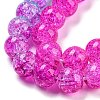 Spray Painted Crackle Glass Beads Strands DGLA-C002-8mm-09-4