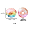 10Pcs Macaron Color Stripe Resin Beads RESI-YW0001-27A-5