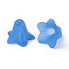 Blue Frosted Transparent Acrylic Flower Beads X-PLF018-10-2