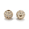 Brass Micro Pave Clear Cubic Zirconia Beads ZIRC-D274-02G-01-2
