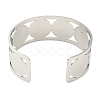 304 Stainless Steel Wide Hollow Saint Benedict Medal Open Cuff Bangles BJEW-S154-01P-3