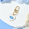 Heart with Evil Eye Alloy Enamel Pendant Decorations HJEW-YW00017-03-1
