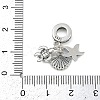 925 Sterling Silver Indicolite Rhinestone European Dangle Charms KK-P324-10P-3