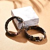 Natural Agate Beaded Stretch Bracelets for Women Men BJEW-M049-08C-1
