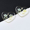 Transparent Resin Pendants RESI-N030-001D-4