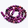 Faceted Natural Agate Beads Strands G-F561-6mm-D05-2