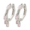 Cubic Zirconia Rectangle Dangle Hoop Earrings EJEW-Z019-03B-P-1
