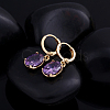 Real 18K Gold Plated Hot Trends Oval Brass Rhinestone Dangle Hoop Earrings EJEW-EE0001-122F-2