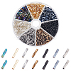 1260Pcs 7 Style Glass Twisted Bugle Beads SEED-PH0001-55-1
