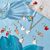 12Pcs 6 Style Alloy Enamel Rabbit & Carrot Charm Locking Stitch Markers HJEW-PH01669-4