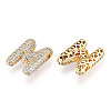Brass Micro Pave Cubic Zirconia Pendants KK-N254-06G-M-2