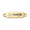 Beach Theme Rack Plating Brass Rectangle Connector Charms KK-P261-08A-G13-1