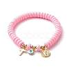 Handmade Polymer Clay Beads Stretch Bracelets BJEW-JB06564-4