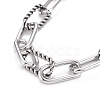 Tarnish Resistant 304 Stainless Steel Paperclip Chain Bracelets BJEW-F412-02P-2