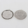 Tibetan Style Alloy Pendant Cabochon Settings X-TIBEP-N003-66AS-2