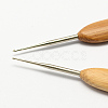 Bamboo Handle Iron Crochet Hook Needles TOOL-R034-1.0mm-2