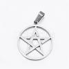 304 Stainless Steel Pendants STAS-H355-03-3